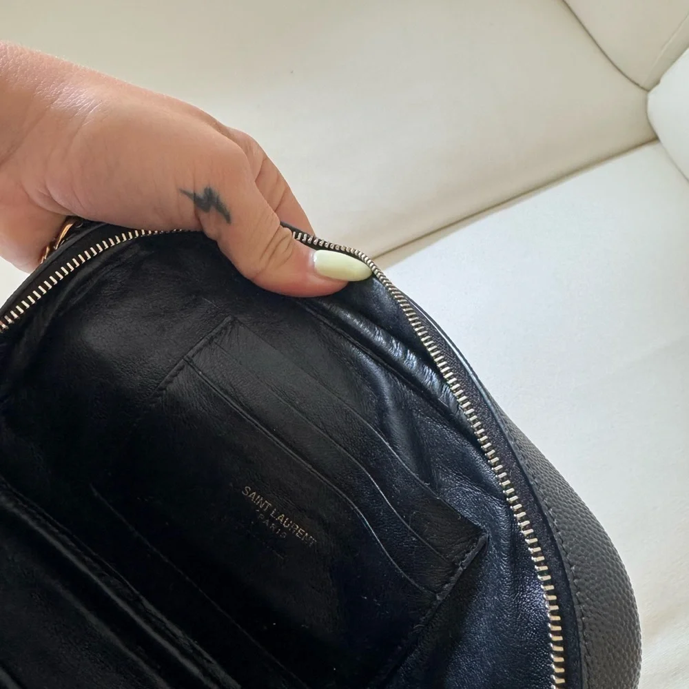 Yves Saint Laurent Lou Mini Black Quilted Leather Crossbody Bag - Picture 11 of 13